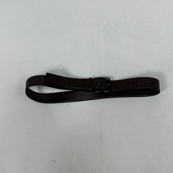 #1172 Coach Leather Brown Belt with Designs - Picture 1 of 5